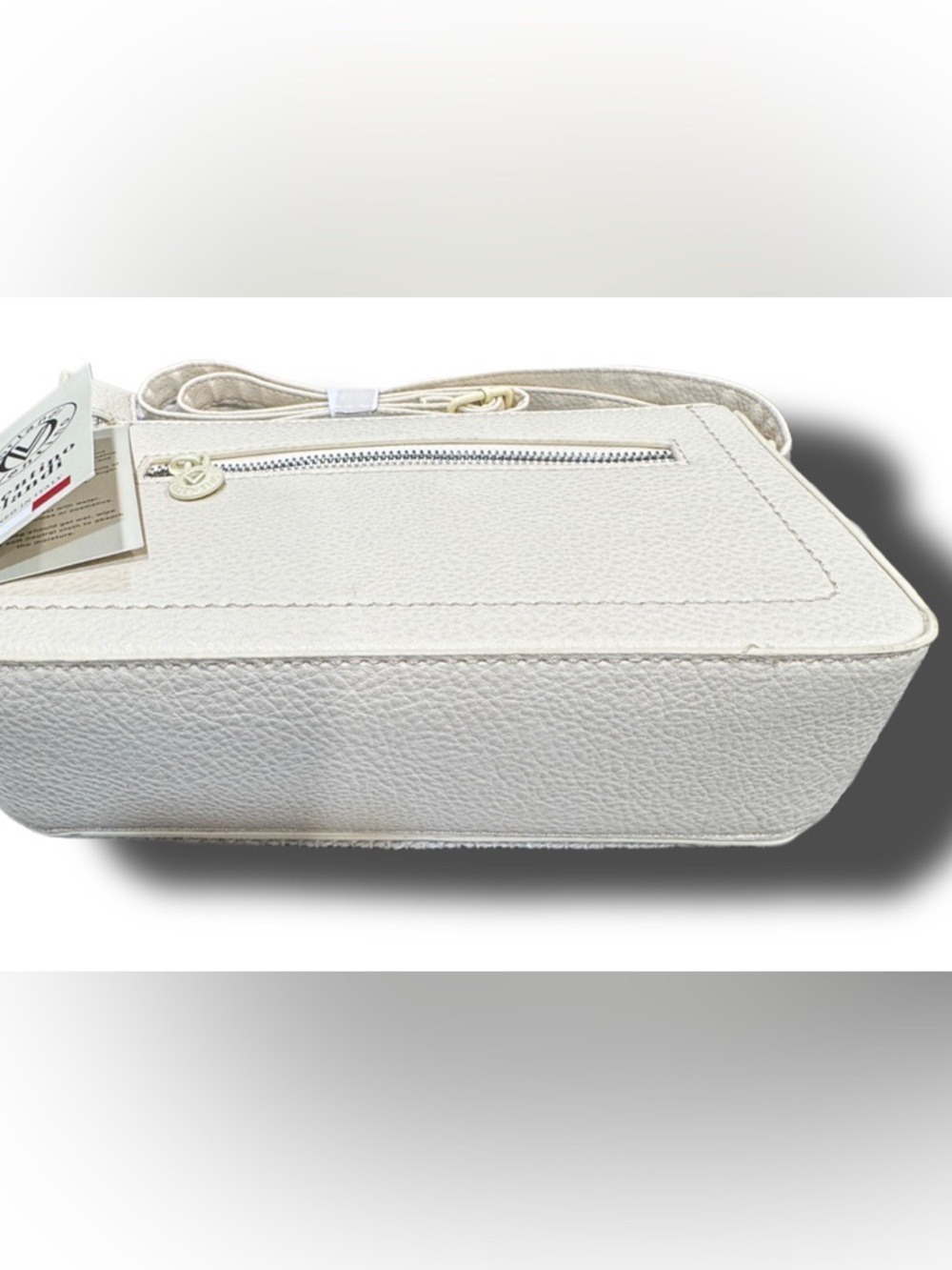 Valentino White Logo Leather Shoulder Bag - Picture 6 of 8